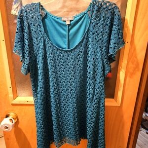 Beautiful womens lace overlay top